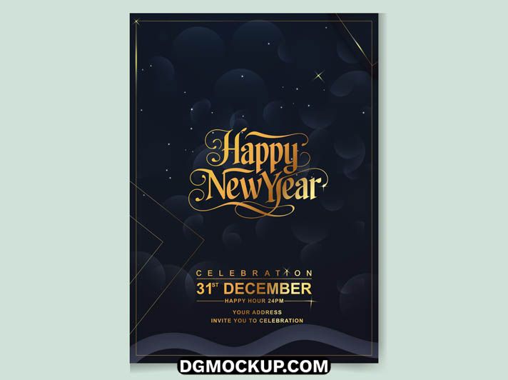 Modern New Year's Eve Party Invitation Poster Design Vector