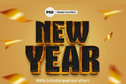 Modern New Year's Eve Party Title Style Free PSD Mockup