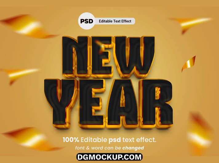 Modern New Year's Eve Party Title Style Free PSD Mockup