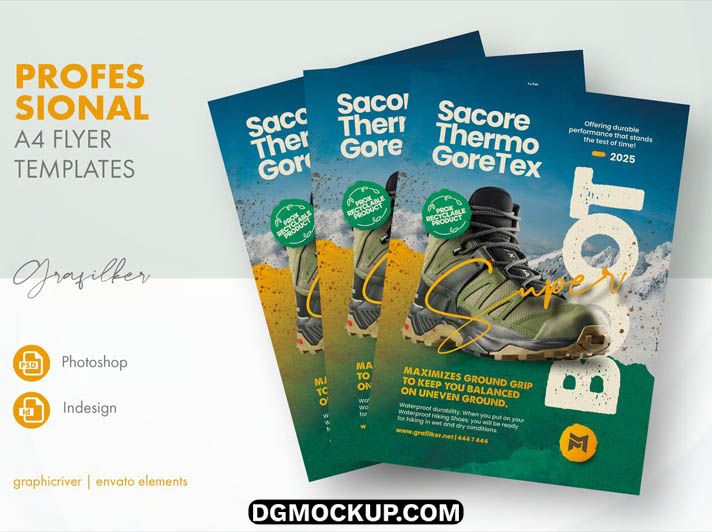 Outdoor Hiking Shoe Promotional Flyer Template Free PSD