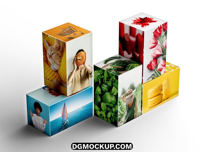 Photorealistic 3D Display Blocks Mockup for Advertising Free PSD