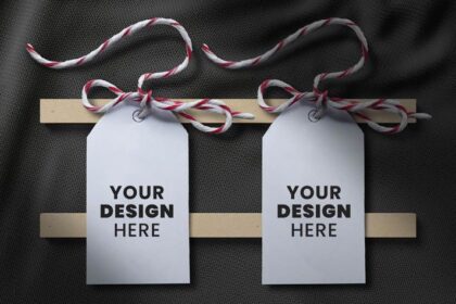 Rustic Apparel Hang Tag Mockup with Twine Free PSD