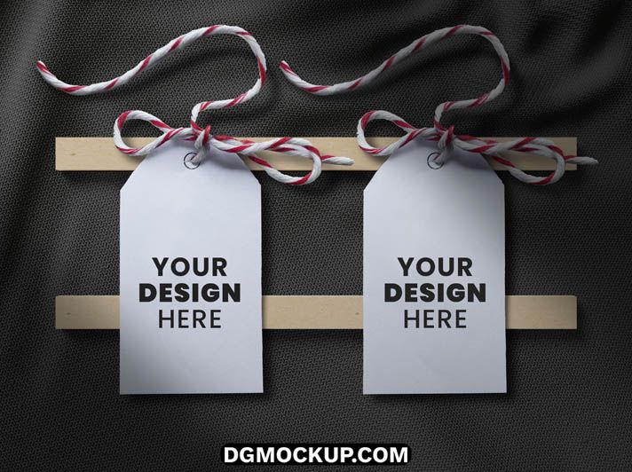 Rustic Apparel Hang Tag Mockup with Twine Free PSD